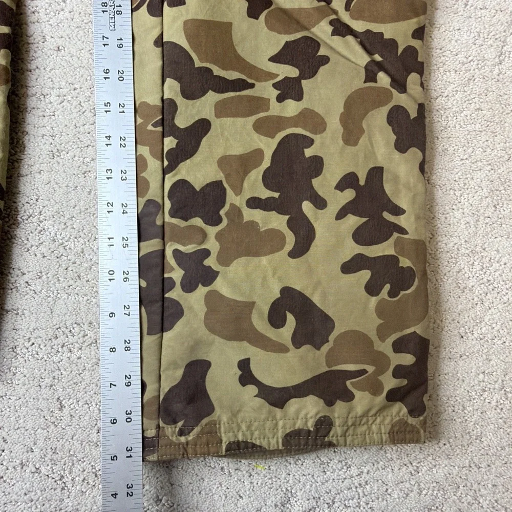 Men's Vintage Orvis Size 30 Old School Duck Camo Full Zip Insulated Pants Hinton